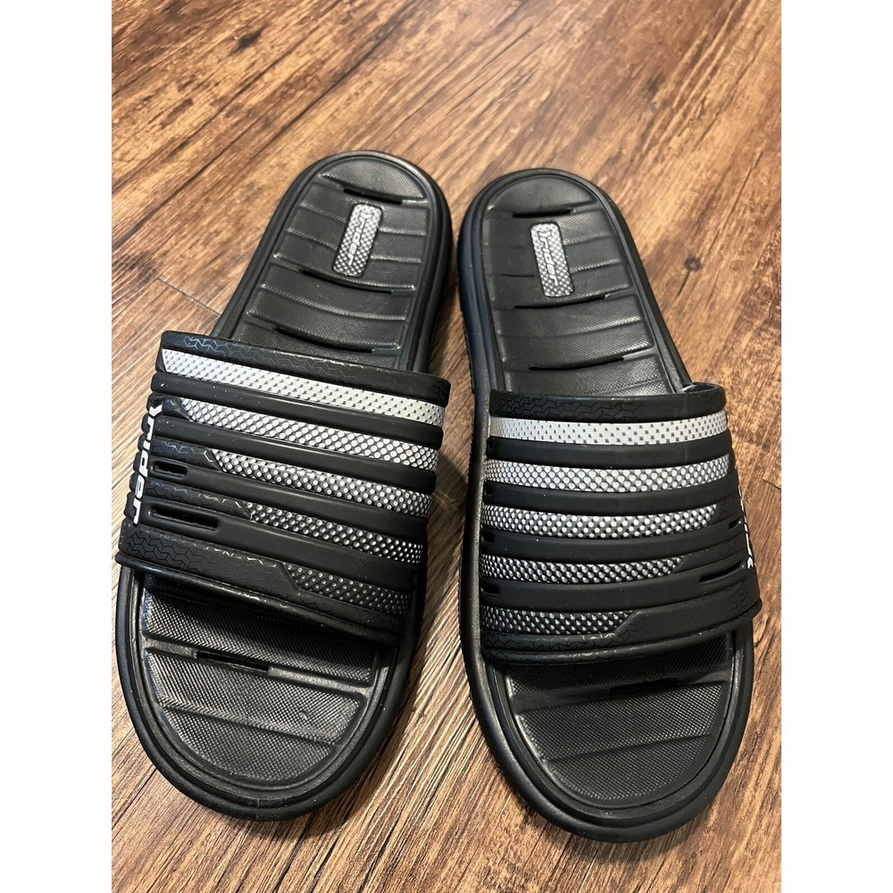 Rider Men's Slide Sandals Size 13/47 All Rubber  Black/White Summer Beach